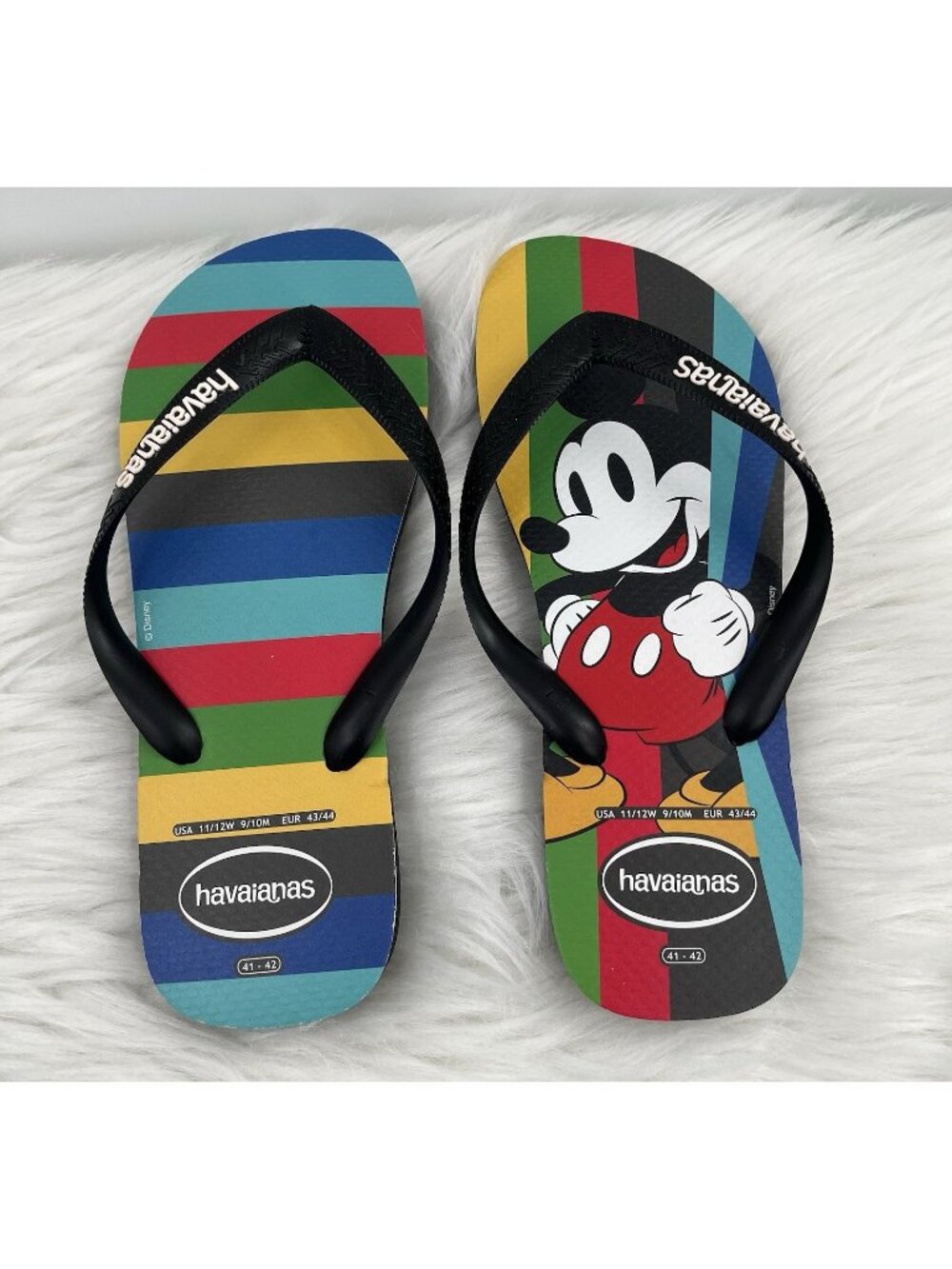 Havaianas Disney Mickey Mouse Flip Flops Unisex Women's 11/12 Men's 9/10